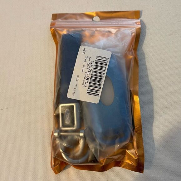 Ford Key Fob Keychain in Blue Leather and Fob Case Cover in Blue NWT - Picture 7 of 7